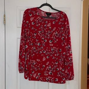 Red floral blouse-Liz Claiborne-1x